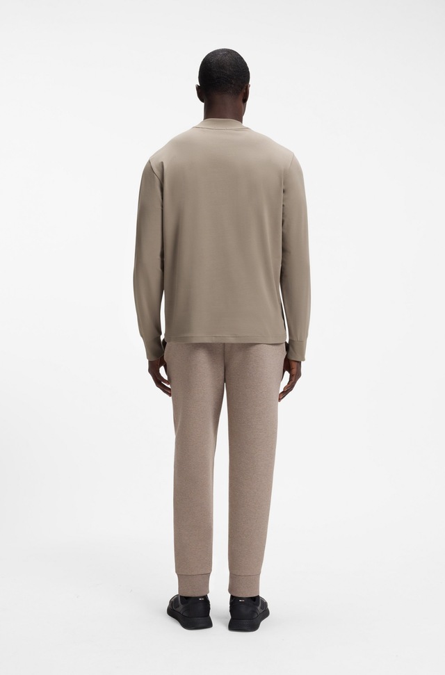 BOSS GREEN Langarmshirt Stretch Jersey Baumwolle, Relaxed Fit, Rundhalsausschnitt