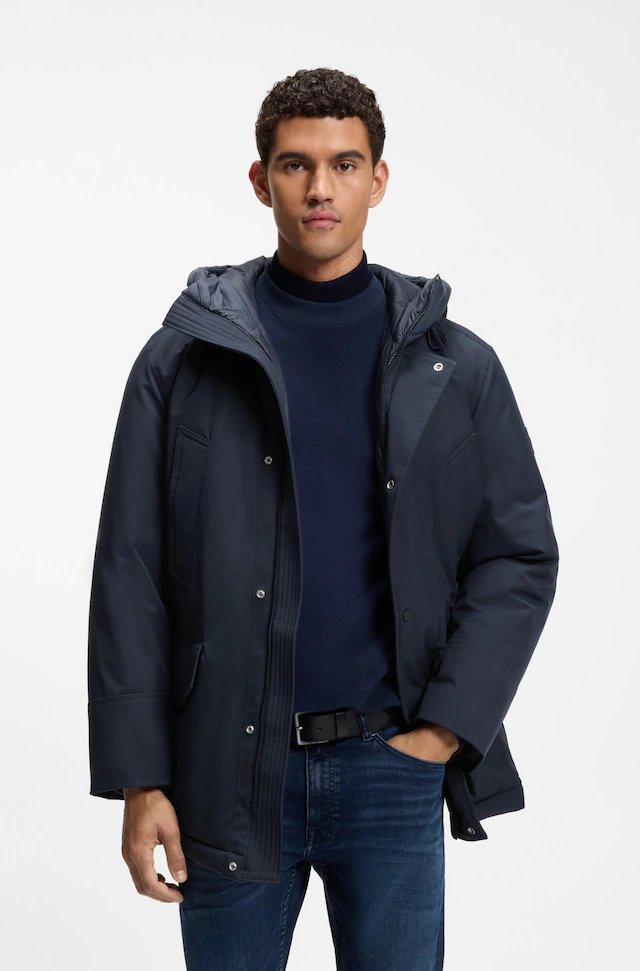 BOSS ORANGE Parka »Osiass1« mit Kapuze im Relaxed Fit, wasserabweisend