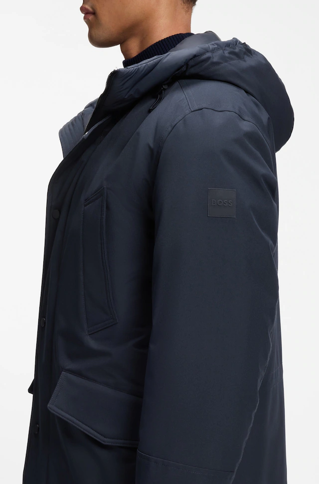 BOSS ORANGE Parka »Osiass1« mit Kapuze im Relaxed Fit, wasserabweisend