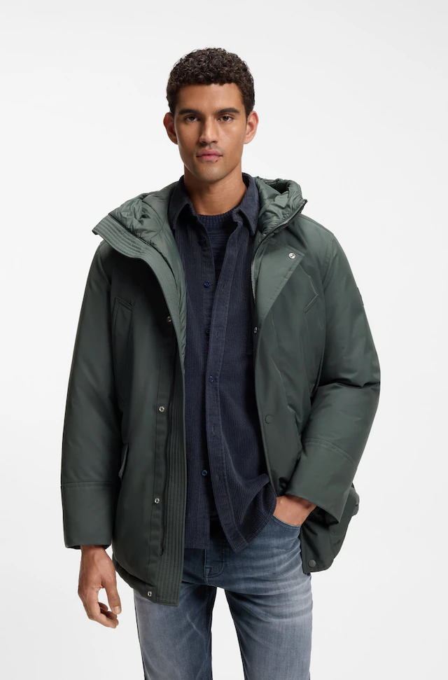 BOSS ORANGE Parka »Osiass1« mit Kapuze im Relaxed Fit, wasserabweisend
