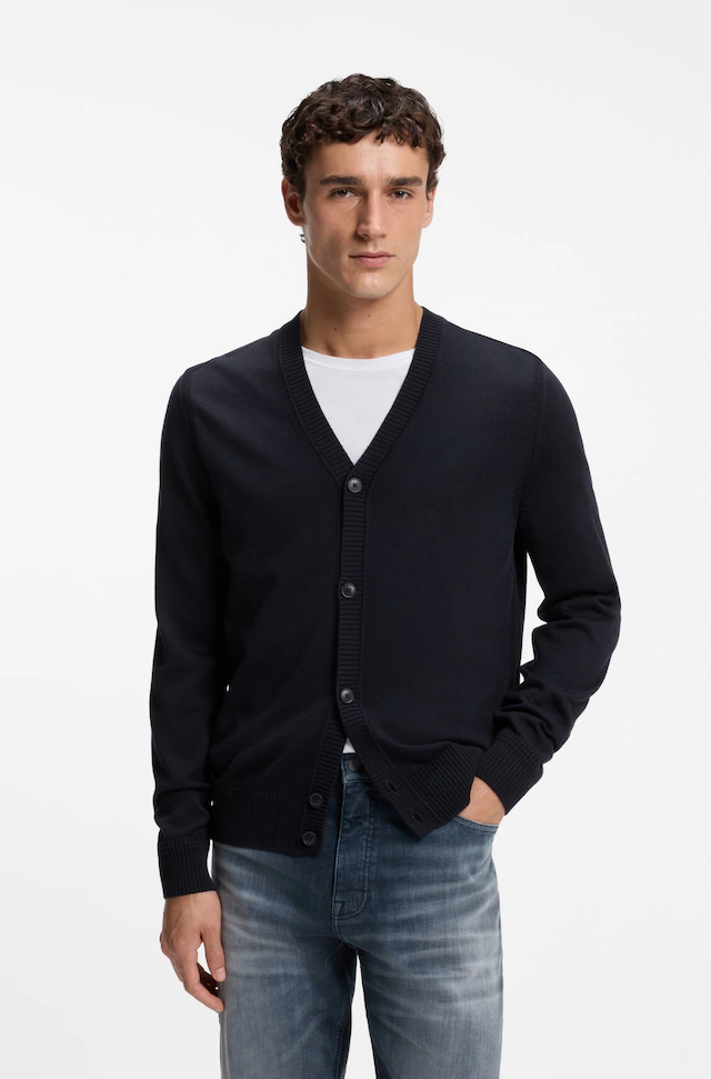 BOSS ORANGE Strickjacke »Avac« mit Schurwolle, Regular Fit, zeitloses Design
