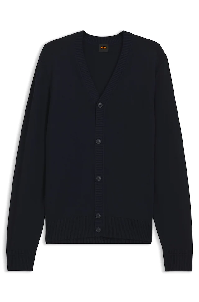 BOSS ORANGE Strickjacke »Avac« mit Schurwolle, Regular Fit, zeitloses Design