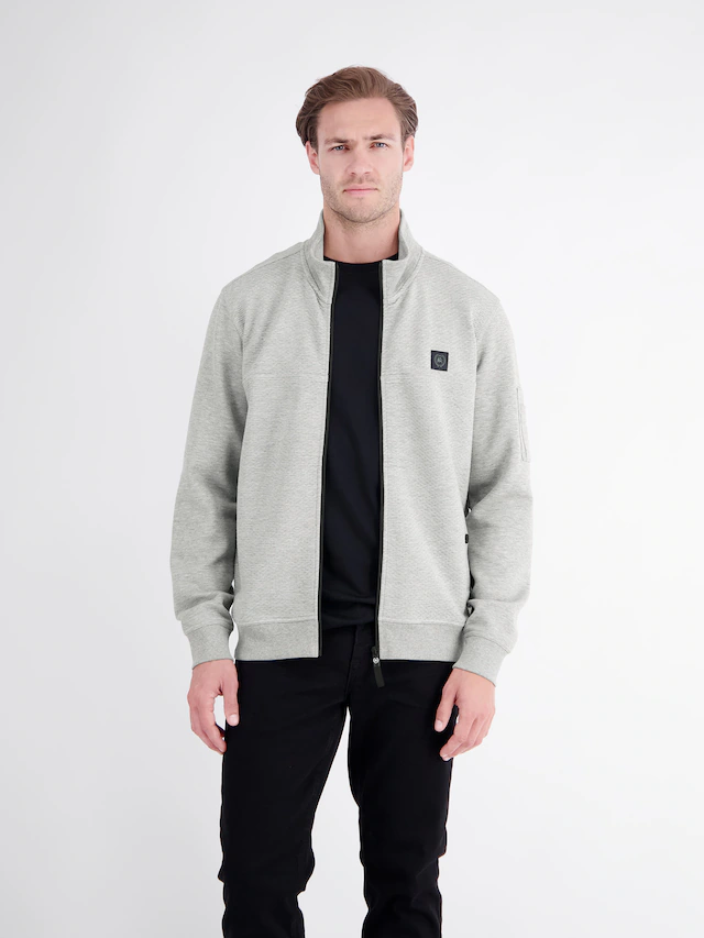 LERROS Sweatjacke mit Stehkragen und Reißverschluss