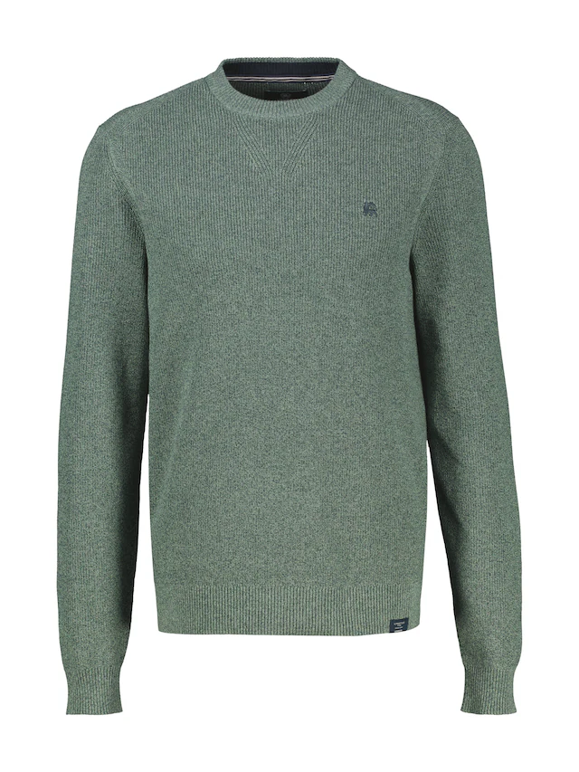 LERROS Strickpullover mit Logo-Stickerei / Reine Baumwolle
