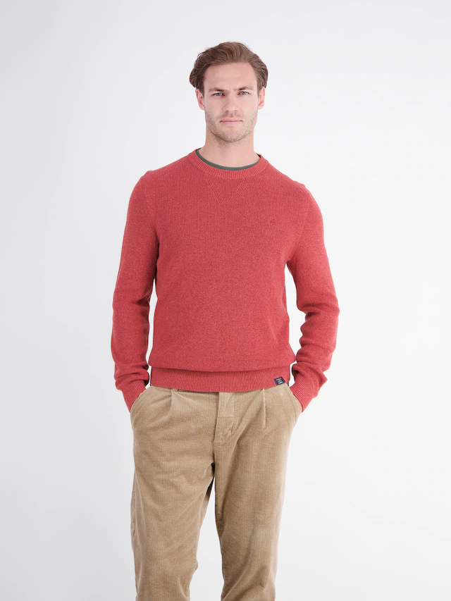 LERROS Strickpullover mit Logo-Stickerei / Reine Baumwolle