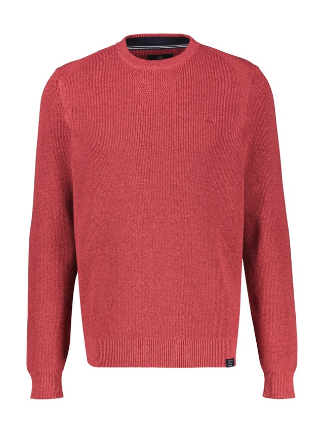 LERROS Strickpullover mit Logo-Stickerei / Reine Baumwolle