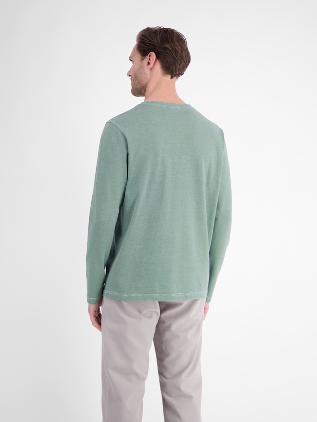 LERROS Langarmshirt mit kurzer Knopfleiste - Serafino - und feinen Streifen