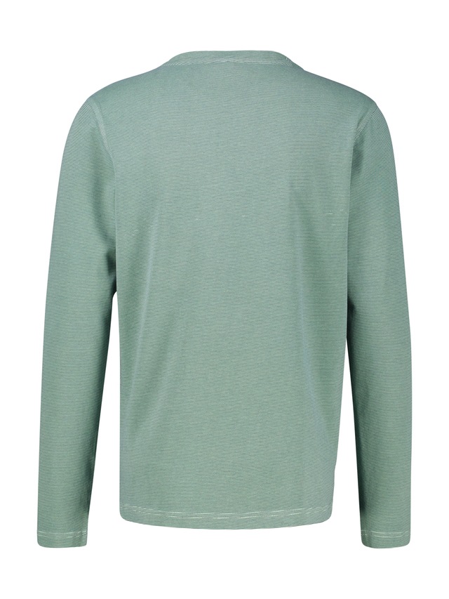 LERROS Langarmshirt mit kurzer Knopfleiste - Serafino - und feinen Streifen