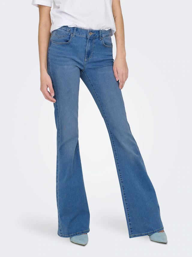 ONLY Bootcut-Jeans »ONLREESE REG RETRO FLARED DNM BOX« Materialmix, bootcut fit