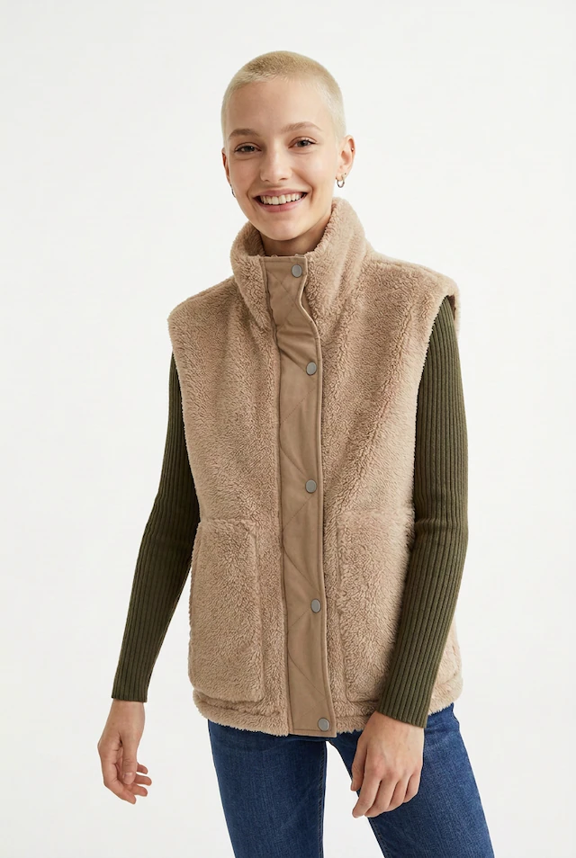 ONLY Plüschweste »ONLBARI LIFE TEDDY WAISTCOAT OTW« Kunstfaser