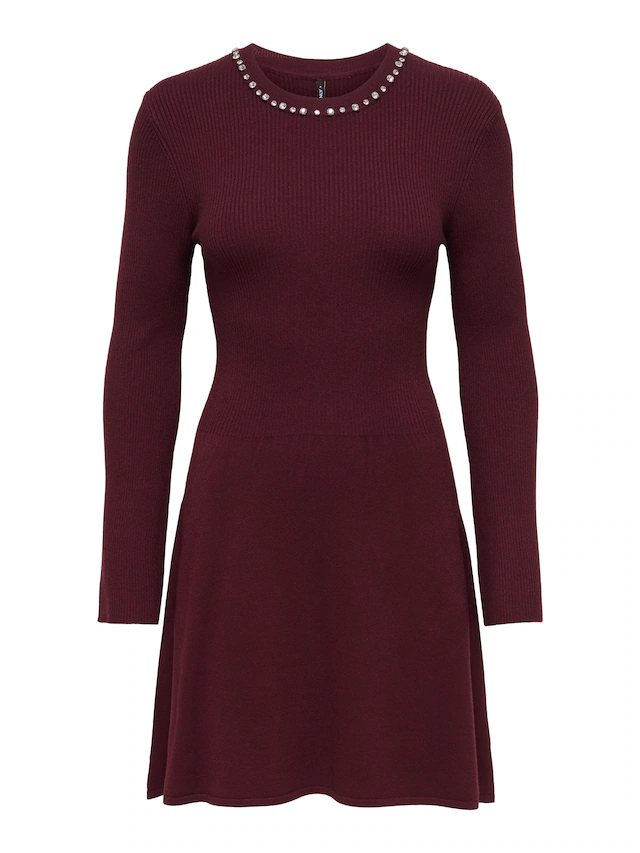 ONLY Strickkleid »ONLNATASCHA LS O-NECK BLING DRESS CS KNT« Viskosemischung, regular fit