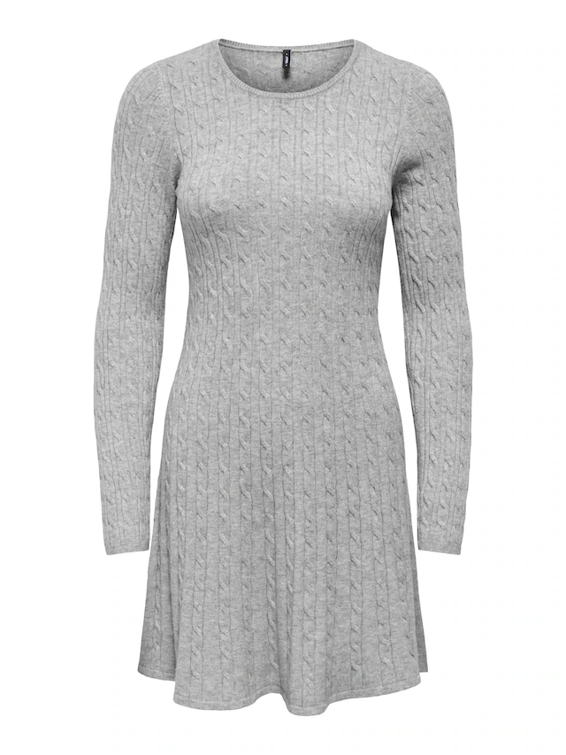ONLY Strickkleid »ONLIBI LS O-NECK CABLE DRESS CC KNT« Viskosemischung, regular fit