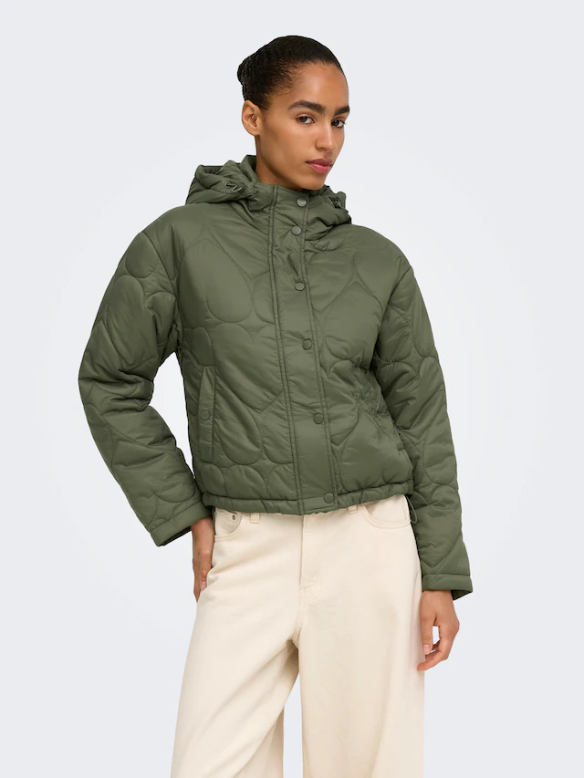 ONLY Steppjacke »ONLTAHIA LW HEART HOOD JACKET CC OTW« mit Kapuze Kunstfaser