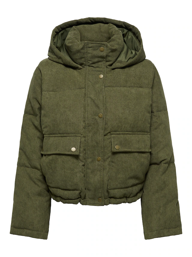 ONLY Steppjacke »ONLZAHARA CORDUROY PUFFER CC OTW« mit Kapuze Kunstfaser