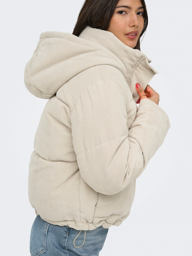 ONLY Steppjacke »ONLZAHARA CORDUROY PUFFER CC OTW« mit Kapuze Kunstfaser