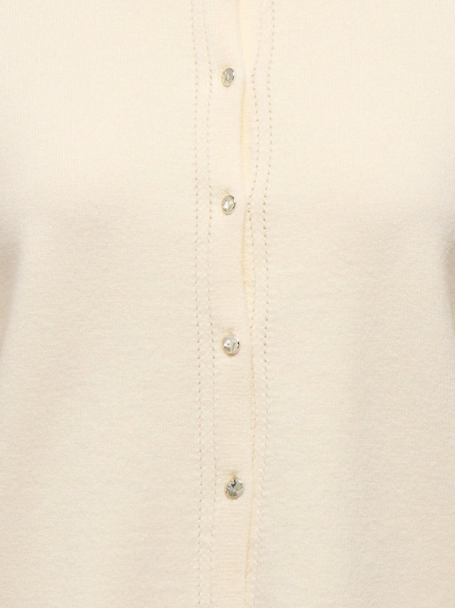 ONLY Strickjacke »ONLCINDEREL LS O-NECK FRILL CARDI CC KNT« Materialmix, regular fit