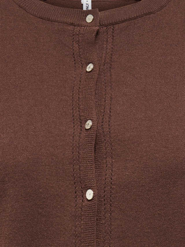 ONLY Strickjacke »ONLCINDEREL LS O-NECK FRILL CARDI CC KNT« Materialmix, regular fit