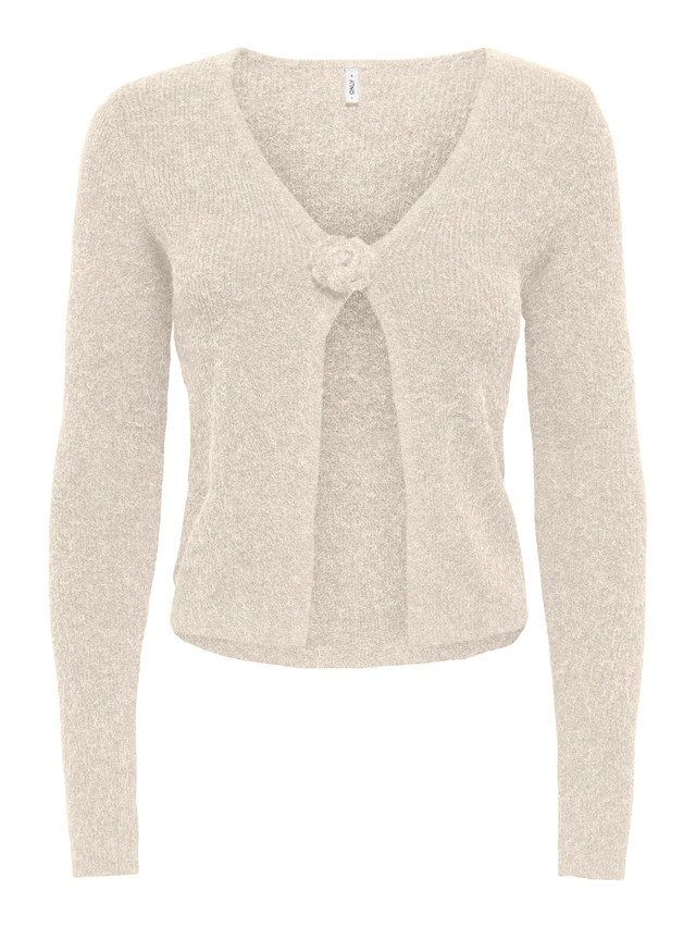 ONLY Strickjacke »ONLRICA LS RIB FLOWER CARDI CC KNT« Materialmix, regular fit