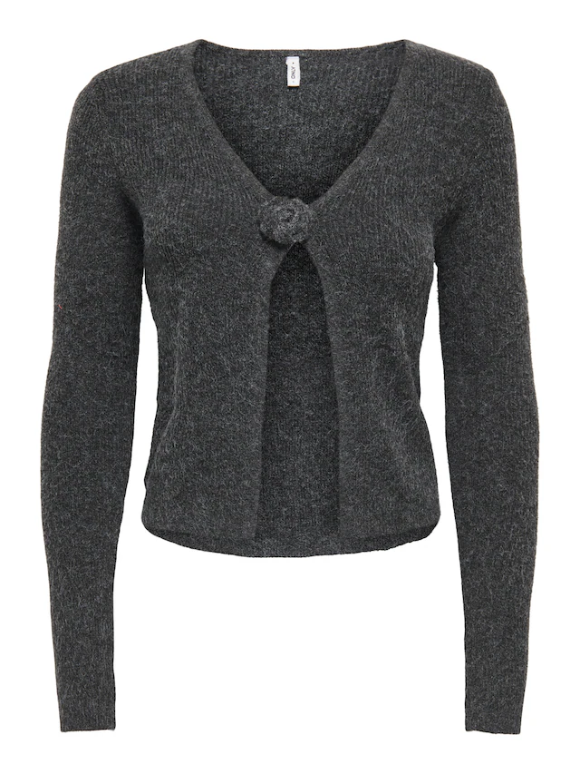 ONLY Strickjacke »ONLRICA LS RIB FLOWER CARDI CC KNT« Materialmix, regular fit