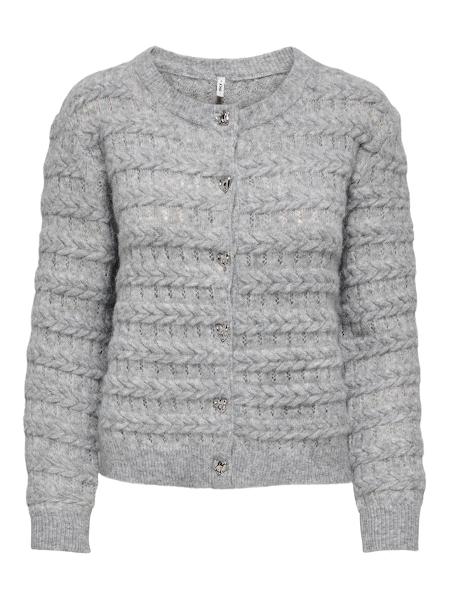 ONLY Strickjacke »ONLCABALA LS CABEL CARDIGAN CC KNT« Materialmix, regular fit