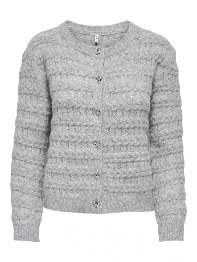 ONLY Strickjacke »ONLCABALA LS CABEL CARDIGAN CC KNT« Materialmix, regular fit