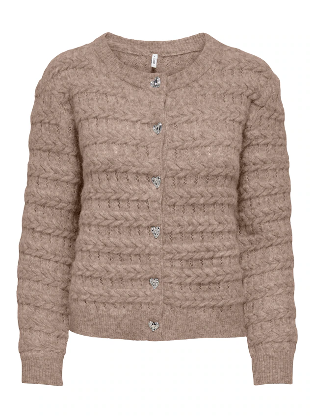 ONLY Strickjacke »ONLCABALA LS CABEL CARDIGAN CC KNT« Materialmix, regular fit