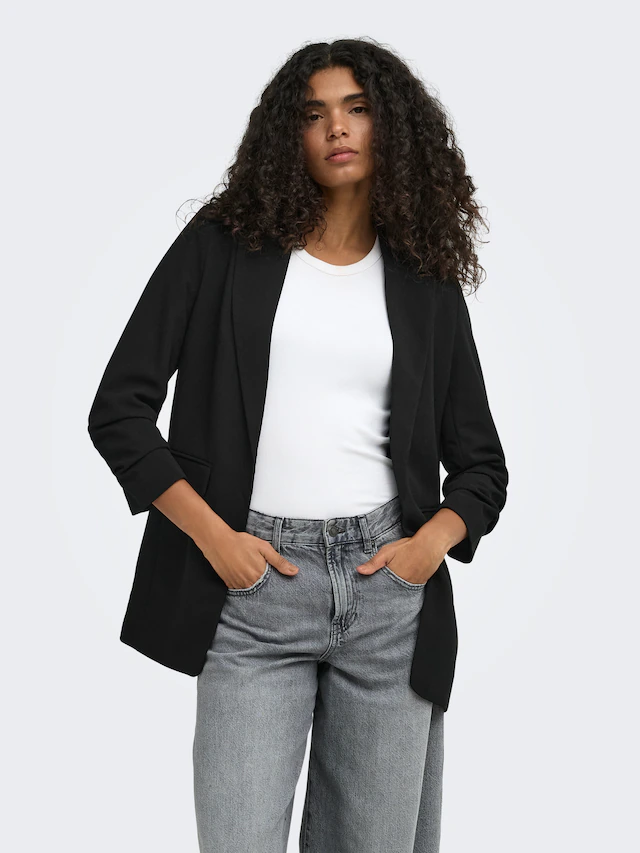 ONLY Longblazer »ONLKALINA 3/4 OPEN BLAZER CC TLR« Materialmix, loose fit