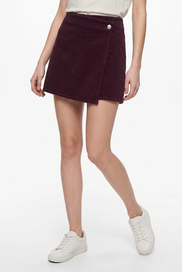 ONLY Cordrock »ONLZEVA HW CORD WRAP SKORT CC PNT« Baumwollmischung, Cord mit Stretch