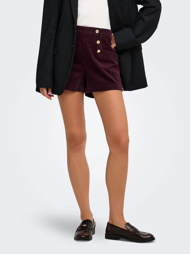 ONLY Shorts »ONLZEVA HW CORD BUT SHORTS CC PNT« Baumwollmischung, Cord, high waist