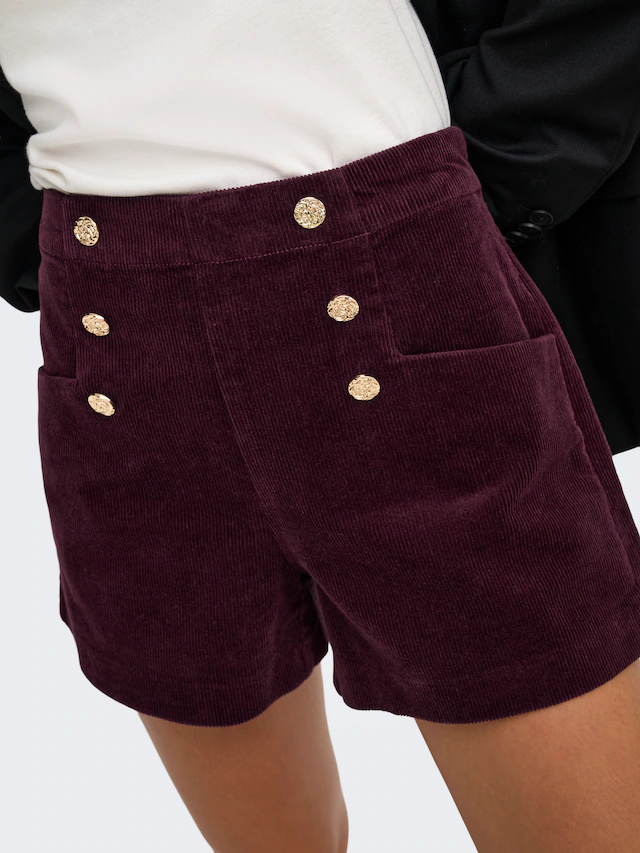 ONLY Shorts »ONLZEVA HW CORD BUT SHORTS CC PNT« Baumwollmischung, Cord, high waist