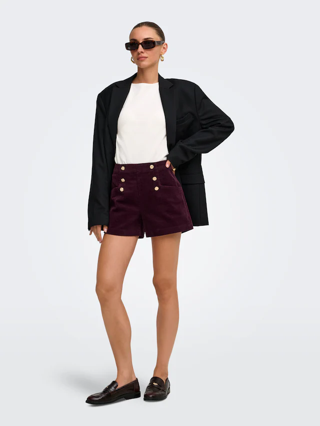 ONLY Shorts »ONLZEVA HW CORD BUT SHORTS CC PNT« Baumwollmischung, Cord, high waist