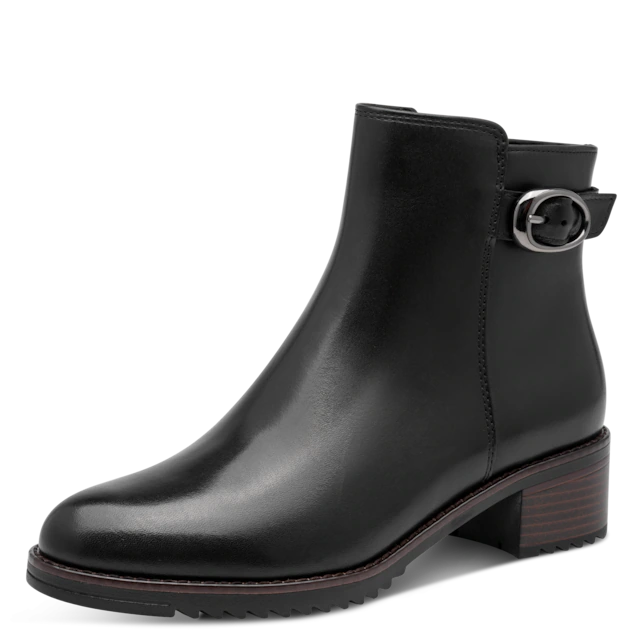 MARCO TOZZI Stiefelette Blockabsatz, Ankle Boots mit modischer Zierschnalle