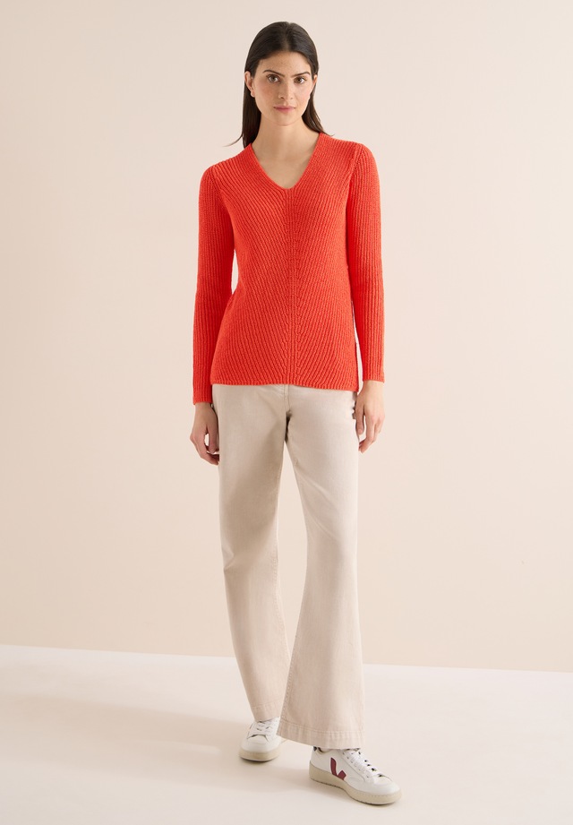Cecil Strickpullover mit abgerundetem V-Ausschnitt