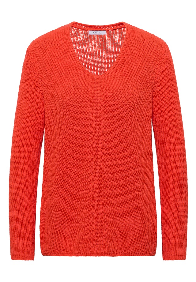 Cecil Strickpullover mit abgerundetem V-Ausschnitt