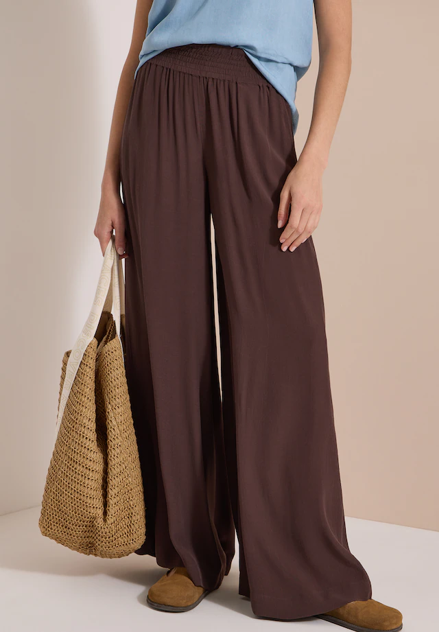 Cecil Stoffhose Loose Fit, Viskose, feine Struktur