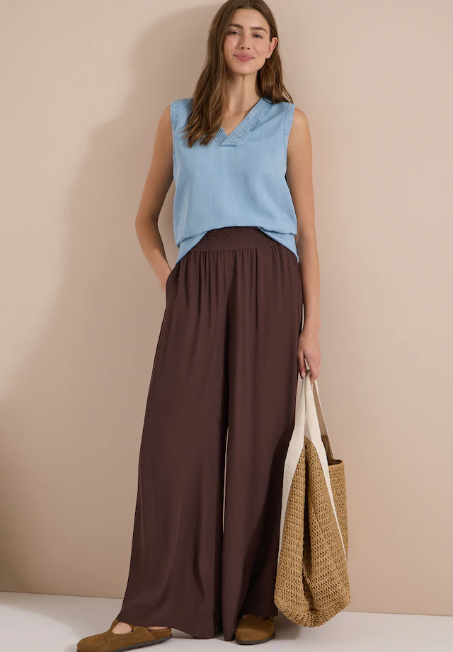 Cecil Stoffhose Loose Fit, Viskose, feine Struktur