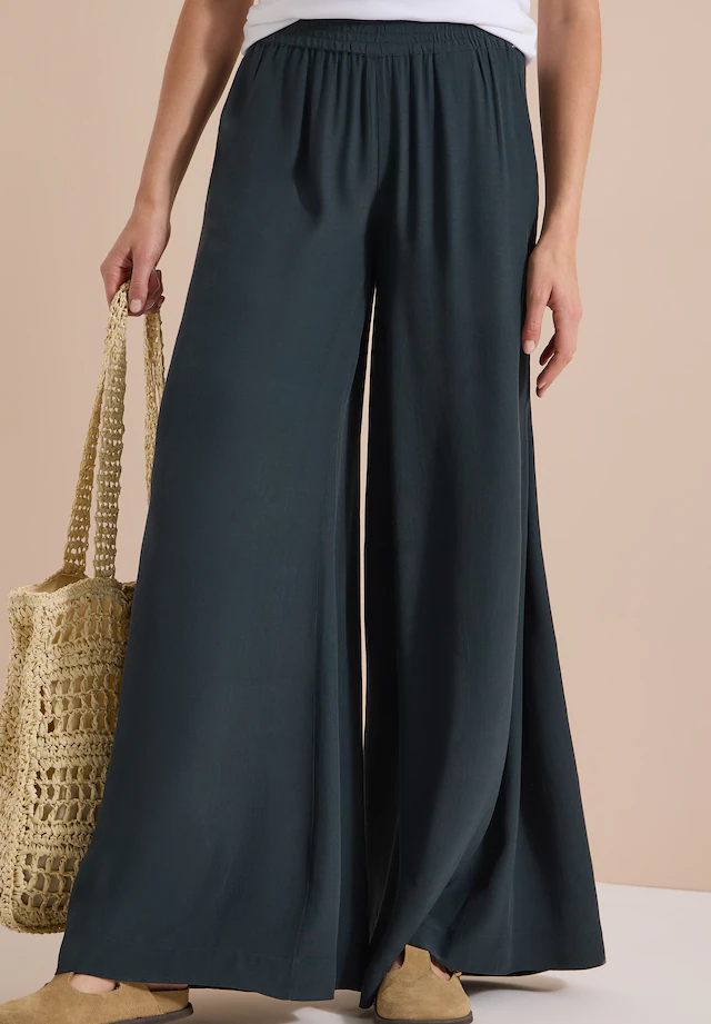 Cecil Stoffhose Loose Fit, Viskose, feine Struktur
