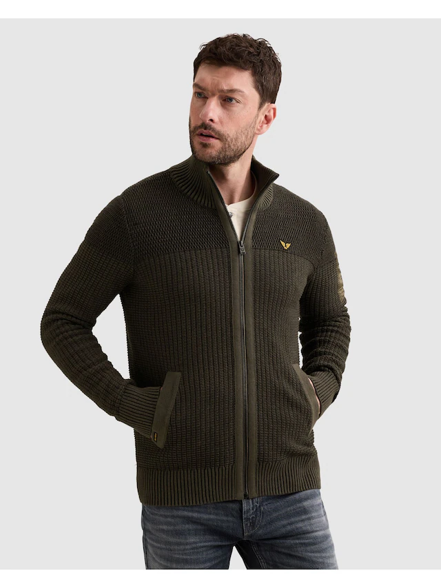 PME LEGEND Cardigan mit markanter Struktur, Baumwolle, Regular Fit