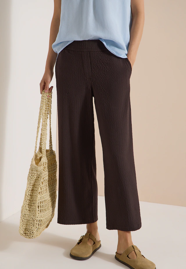 Cecil 7/8-Hose »Style Neele« Seersucker-Qualität, Elastikbund, weites Bein