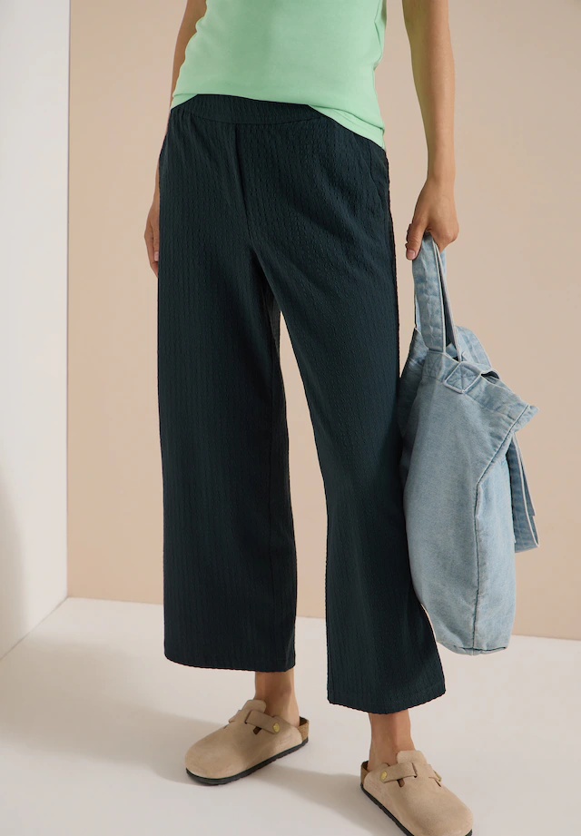 Cecil 7/8-Hose »Style Neele« Seersucker-Qualität, Elastikbund, weites Bein