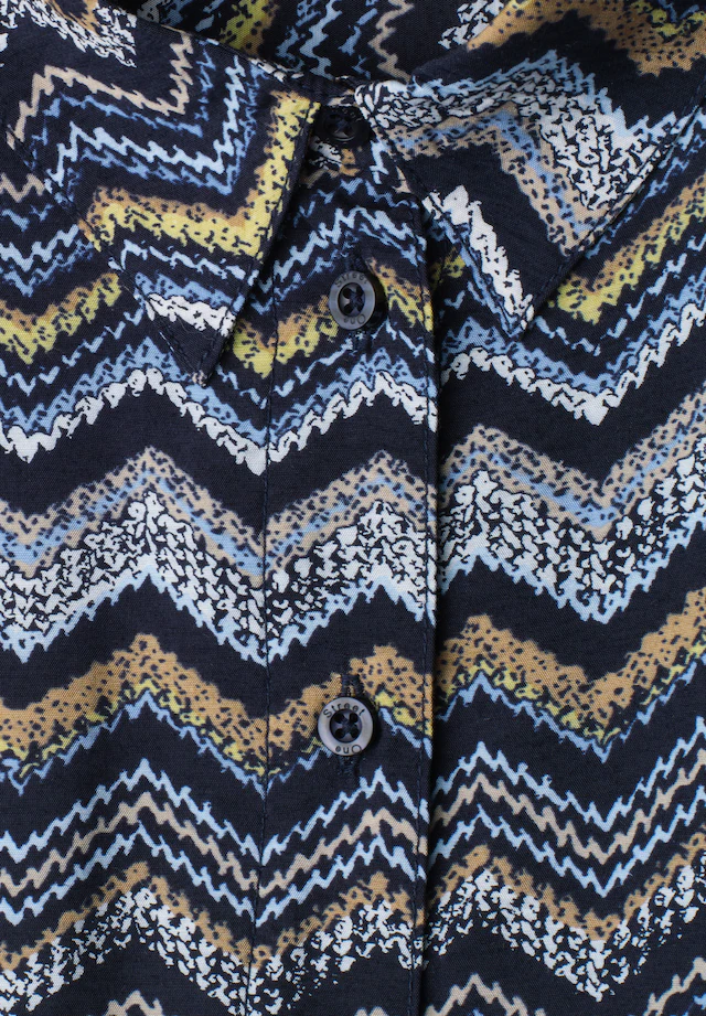 STREET ONE Midikleid Eingrifftaschen Sommerkleid mit Zick-Zack-Muster
