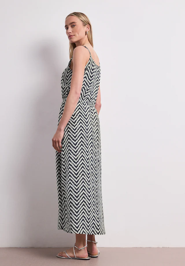 STREET ONE Midikleid Ohne Taschen Sommerkleid mit Zick-Zack-Muster