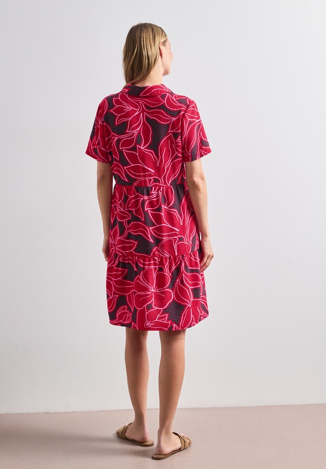 STREET ONE Druckkleid Ohne Taschen Knielanges Sommerkleid, Kurzarm, bedruckt