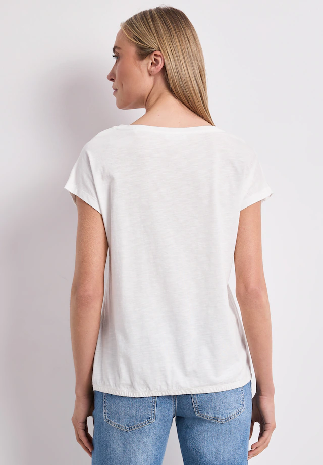 STREET ONE T-Shirt mit abgerundetem V-Ausschnitt