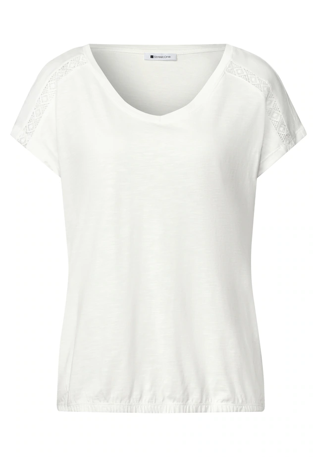 STREET ONE T-Shirt mit abgerundetem V-Ausschnitt