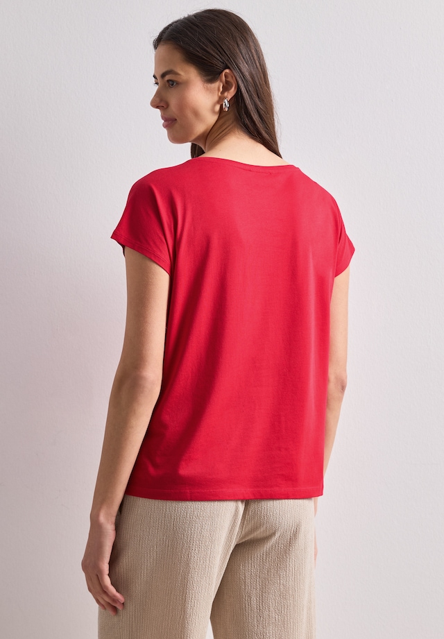 STREET ONE Shirttop Sommershirt mit Wording Artwork