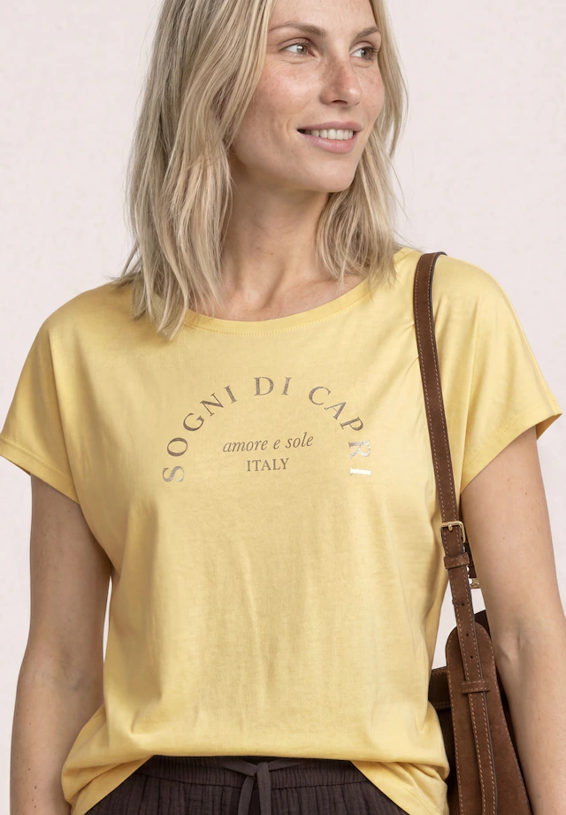 STREET ONE Shirttop Sommershirt mit Wording Artwork