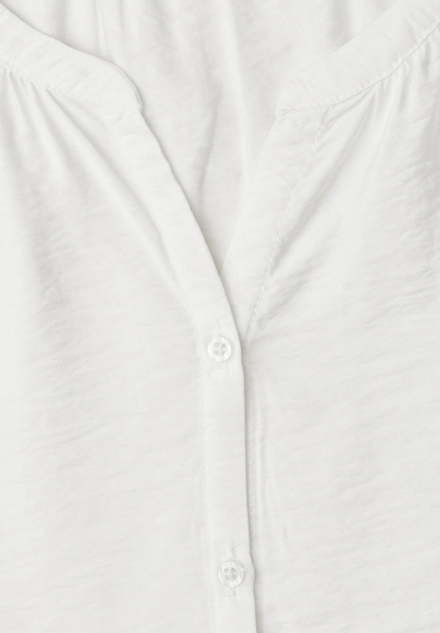 STREET ONE Kurzarmbluse Sommerbluse mit Split Neck und Knöpfen