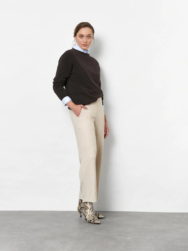 TONI Schlupfhose »Sue Wide Chic 7/8« aus bi-elastischem Leichtflanell, 7/8-Länge