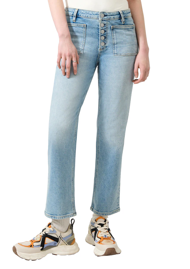 QS Bootcut-Jeans mit Stretch und aufgesetzten Taschen